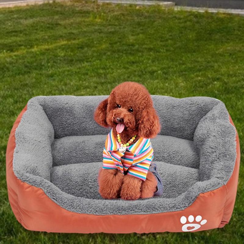 Polar Fleece Plush Dog Bed Mat Soft Kitten Puppy Waterproof Polar Fleece Nest Winter Pet Household Sleeping Supplies - ebowsos