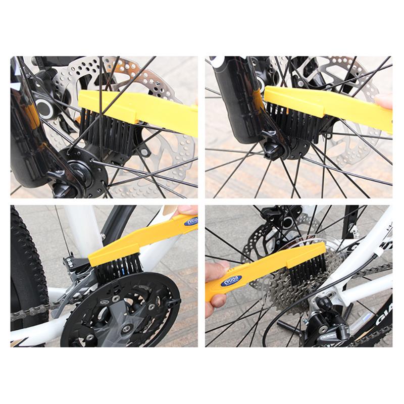 Portable 6 pcs/lot Bicycle Chain Cleaner Cycling Clean tire Brushes Tool kits set Mountain Road Bike Cleaning gloves Accessories-ebowsos