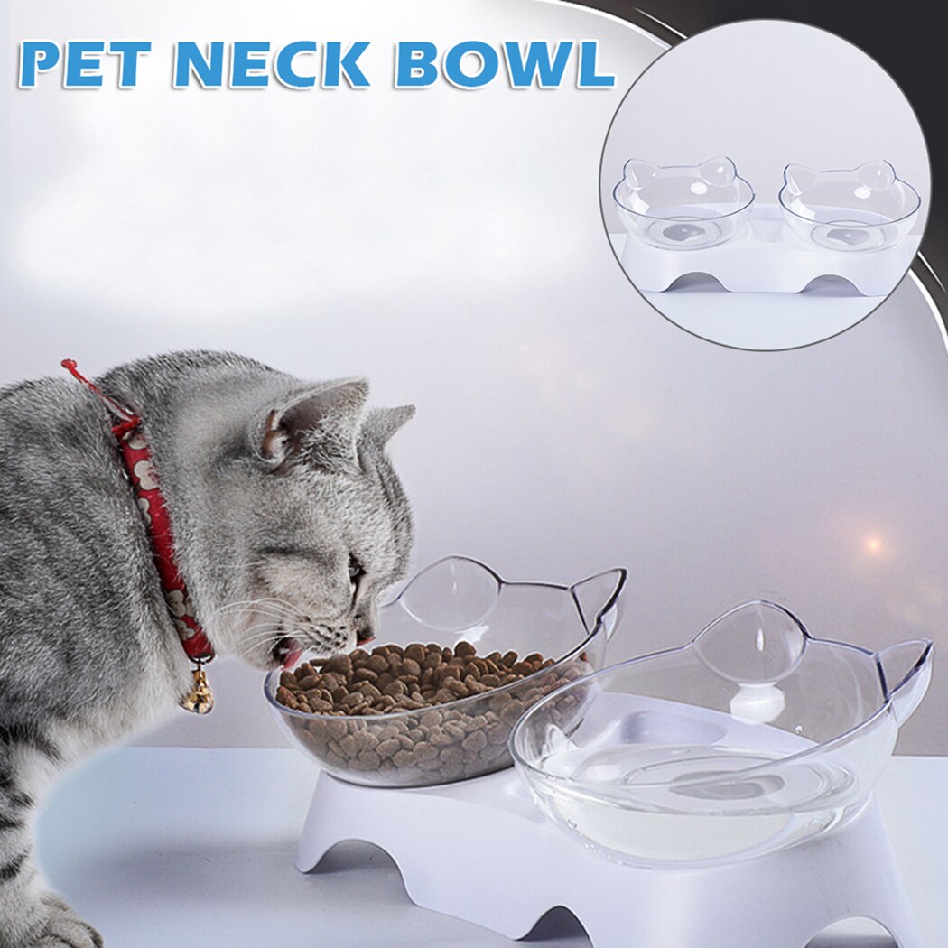 Portable Creative Pet Bevel Double Bowl Reusable Anti-Slip Base Dog Cat Bowl With Removable Water Bottle Pet Feeding Supplies-ebowsos