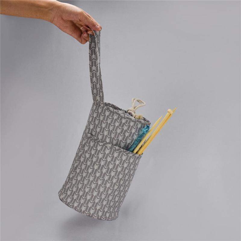 Portable Crochet Hooks Thread Yarn Storage Barrel Bag Large DIY Sewing supplies Crochet Pendant Storage Box Organization - ebowsos