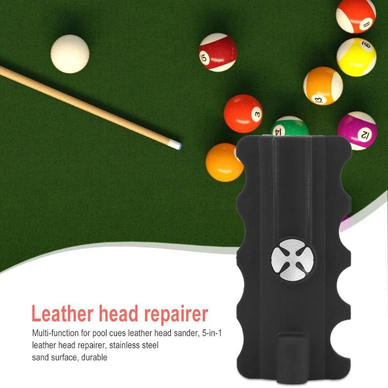 Portable Cue Tip Repair Tool 5 in 1 Billiard Cue Stick Sandpaper Tip Sander-ebowsos