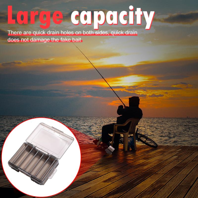 Portable Fishing Lure Box Double Side Artificial Bait Case Organizer Lure Fishing Tackle Fishing Equipment Accessories-ebowsos