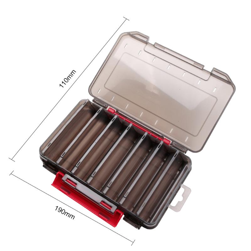 Portable Fishing Lure Box Double Side Artificial Bait Case Organizer Lure Fishing Tackle Fishing Equipment Accessories-ebowsos