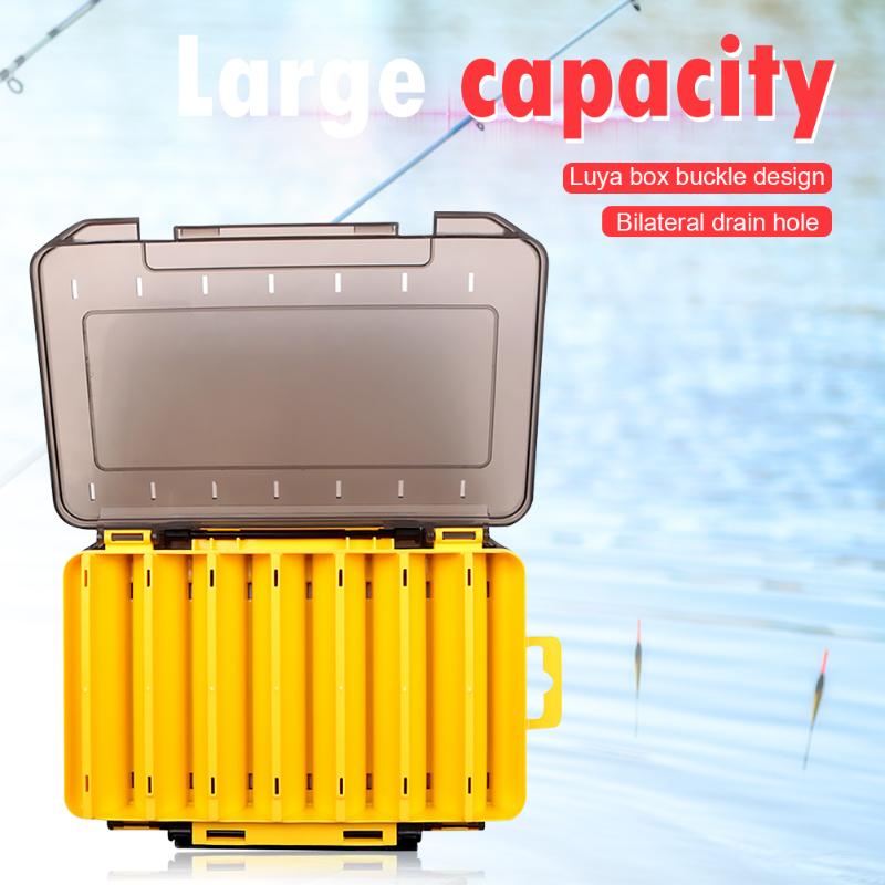 Portable Fishing Lure Box Double Side Artificial Bait Case Organizer Lure Fishing Tackle Fishing Equipment Accessories-ebowsos