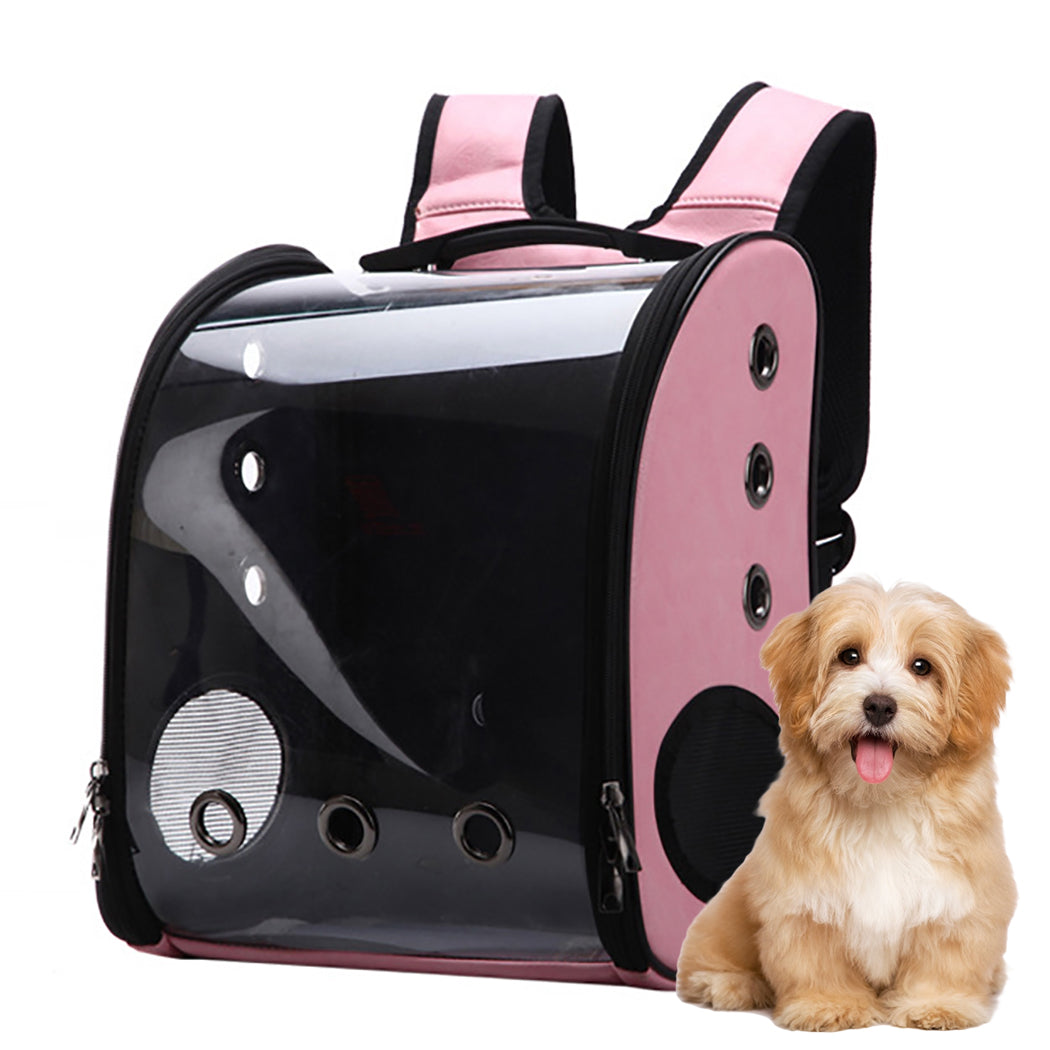 Portable Foldable Breathable Visible Pet Backpack Pet Transparent Carrier Bags Dog Carrier Backpack Pet Outdoor Carry Supplies-ebowsos