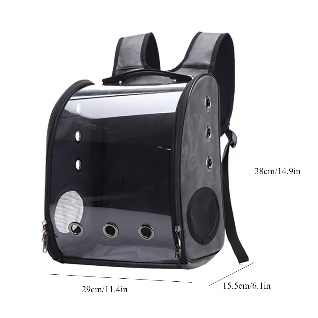 Portable Foldable Breathable Visible Pet Backpack Pet Transparent Carrier Bags Dog Carrier Backpack Pet Outdoor Carry Supplies-ebowsos