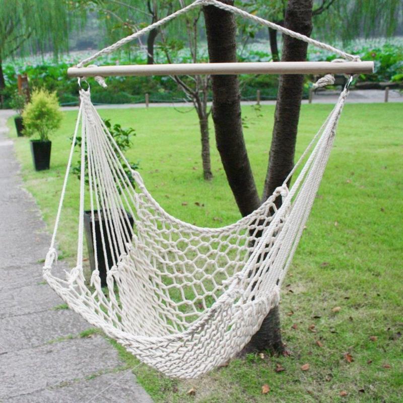 Portable Hammock Chair Wall Hang Swing Rope Outdoor Indoor Garden Kids Seat hanging chair-ebowsos