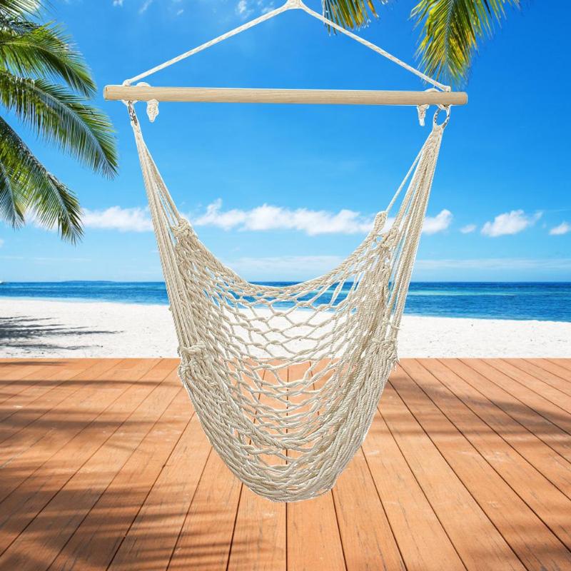 Portable Hammock Chair Wall Hang Swing Rope Outdoor Indoor Garden Kids Seat hanging chair-ebowsos