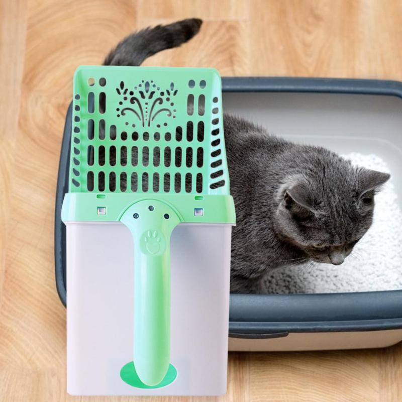 Portable Large Capacity Cat Litter Shovel Durable Material Pet Cleaning Tool Environmental Scoop Plastic Waste Cat Poop Supply - ebowsos