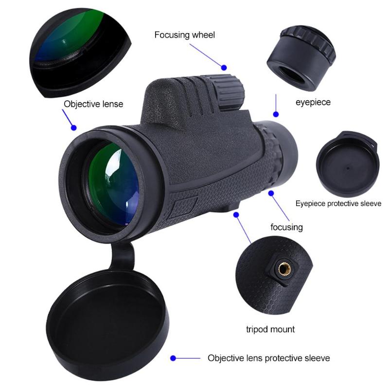 Portable Mini BAK4 Monocular Telescope 10x42 Zoom Outdoor Single-Tube Scope-ebowsos