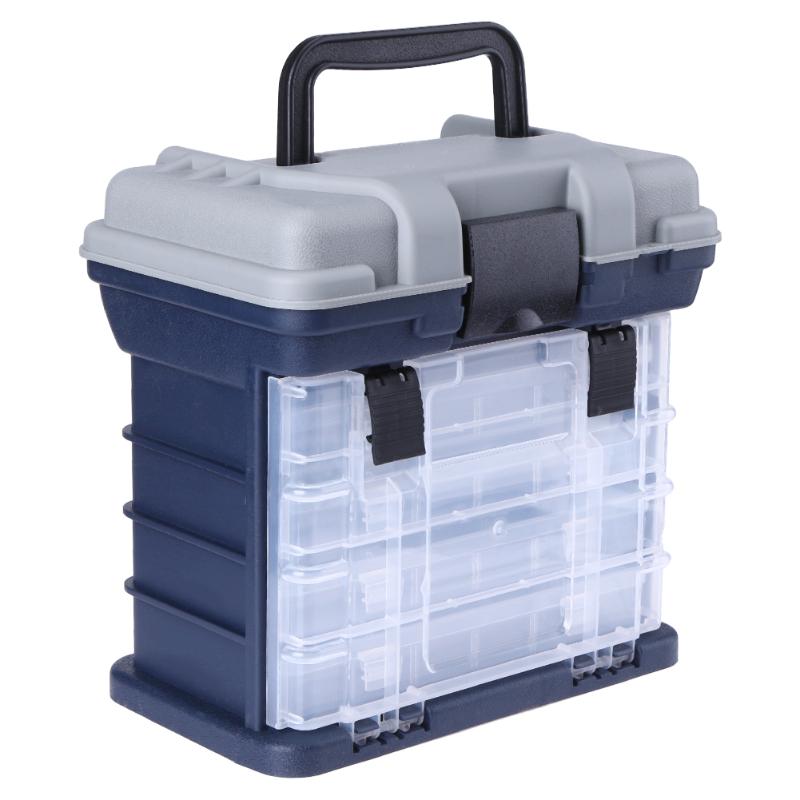 Portable Multi-Layer Fish Lures Container Box Durable Fishing Tackle Storage Case-ebowsos