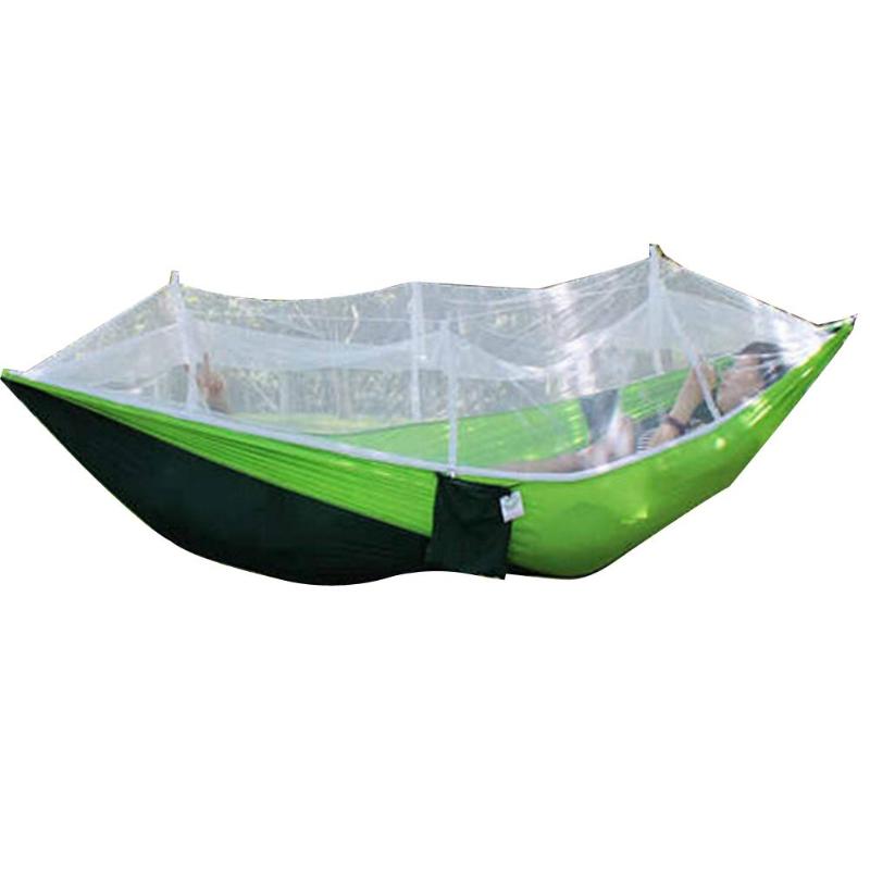 Portable Outdoor Fabric Camping Hanging Hammock Mosquito Net Parachute Bed - ebowsos