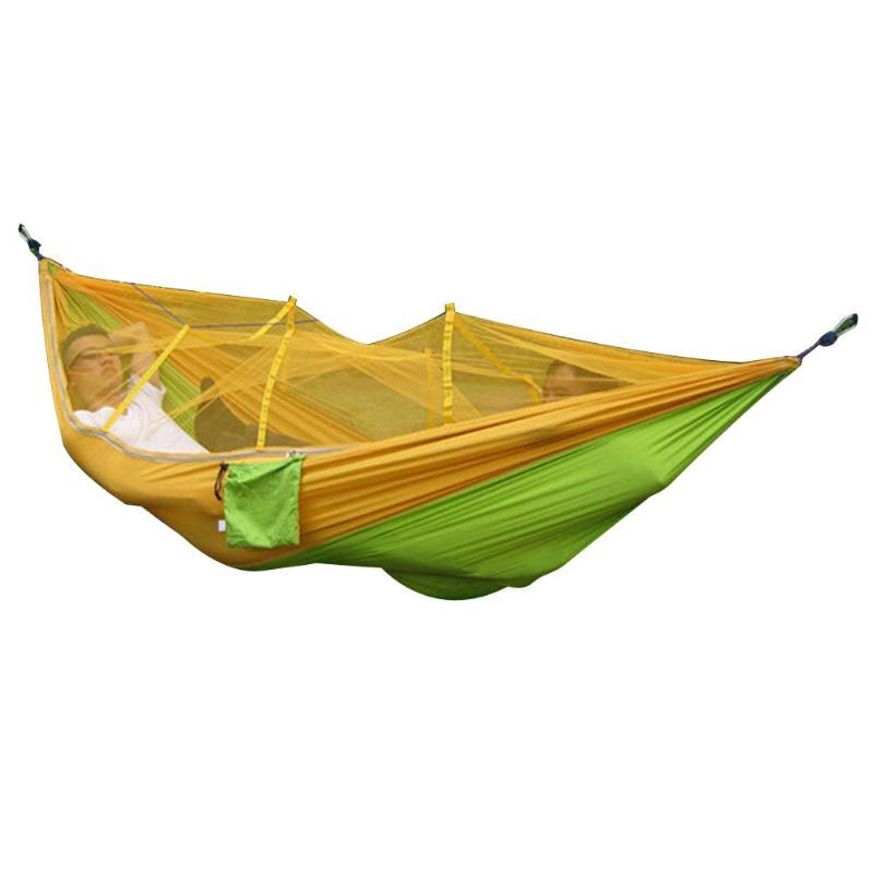 Portable Outdoor Fabric Camping Hanging Hammock Mosquito Net Parachute Bed - ebowsos