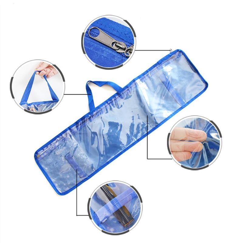 Portable Transparent Blue Fishing Rod Bag Fishing Tackle Reel Storage Case Carrier Bag Fishing Tackle Tools Storage Bag-ebowsos