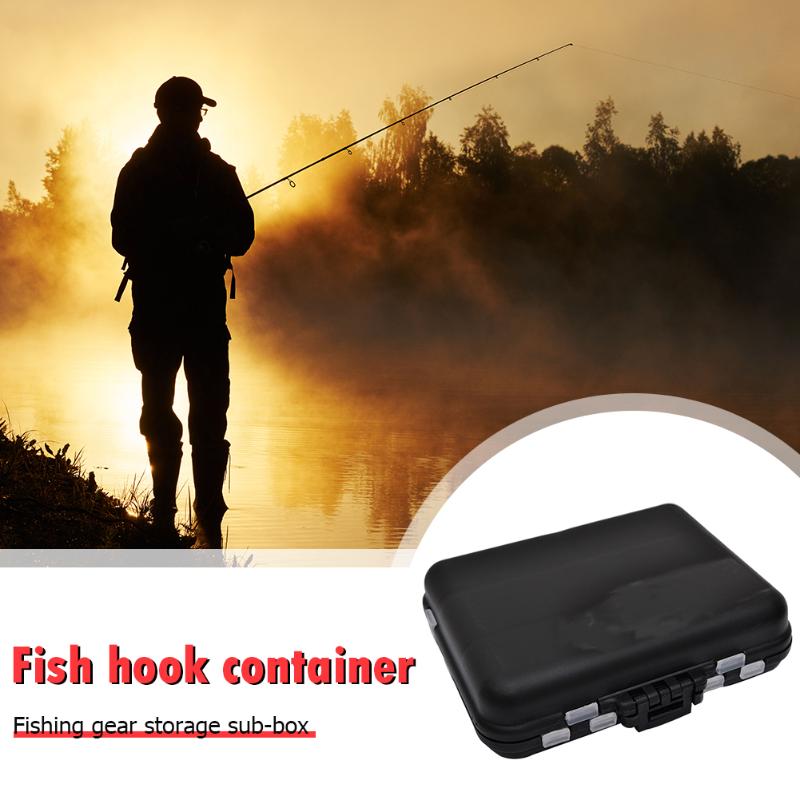 Practical ABS Fishing Bait Hook Lures Storage Boxes Portable Black Lure Baits Storage Cases Organizer Fishing Tackle Box-ebowsos