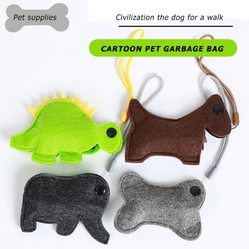 Practical Portable Security Non-toxic Degradable Pet Poop Garbage Bag Cute Animal Shape Hold Degradable Products Outdoor - ebowsos