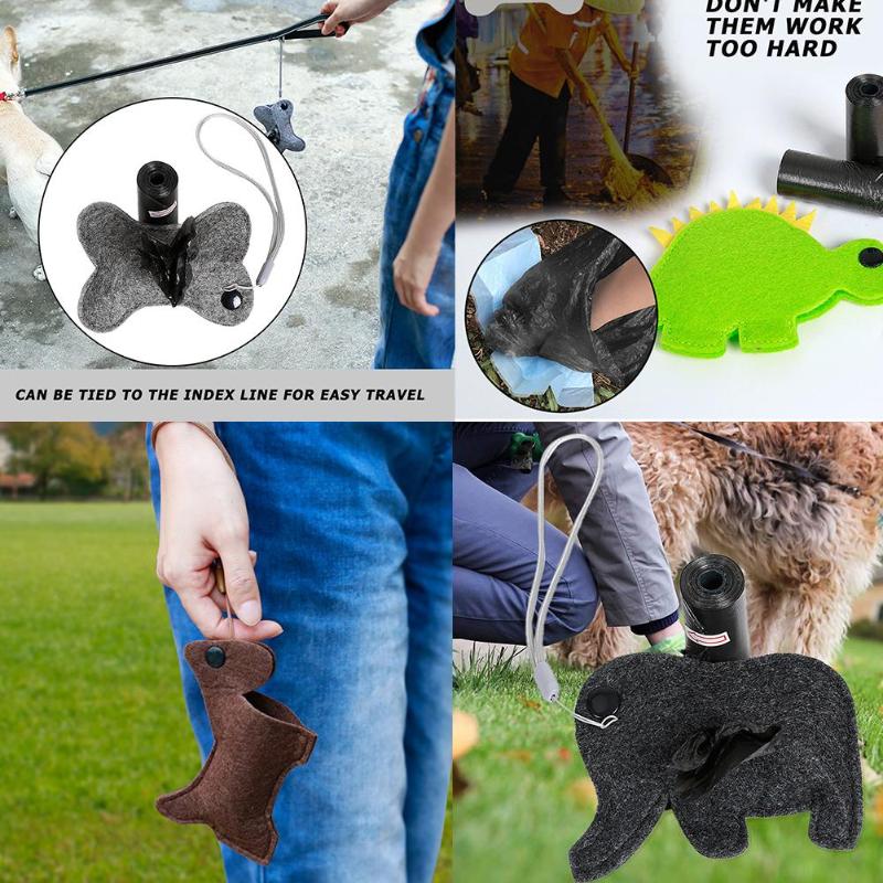 Practical Portable Security Non-toxic Degradable Pet Poop Garbage Bag Cute Animal Shape Hold Degradable Products Outdoor - ebowsos