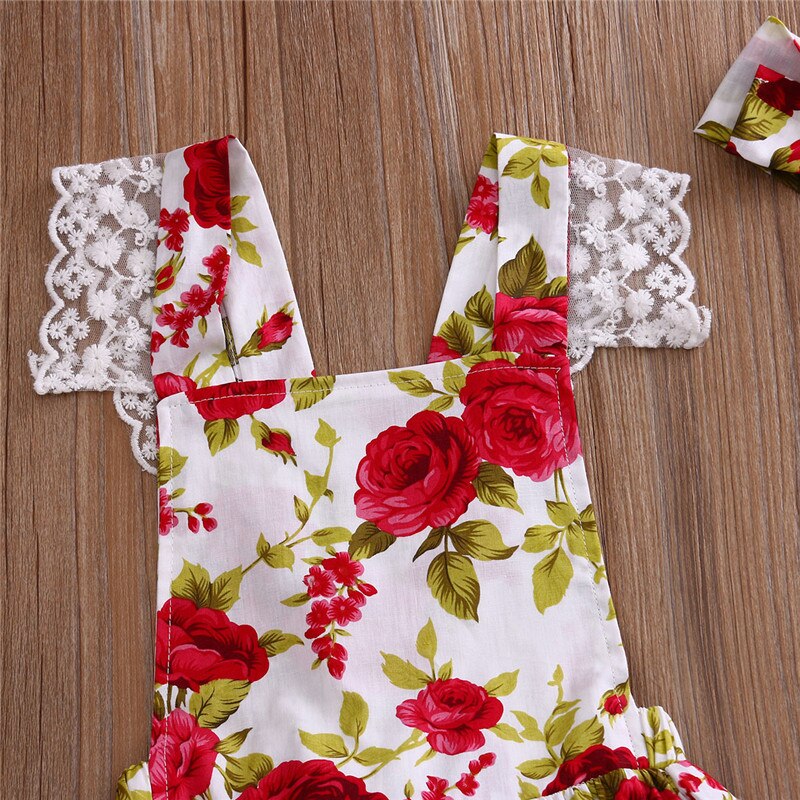 Pretty Toddler Kids Girls Dress Lace Flower Floral Summer Party Backless Dresses - ebowsos