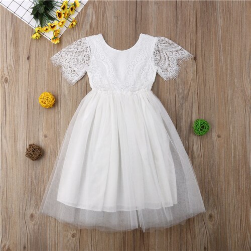 Princess Dress 2019 Toddler Kids Baby Girl Lace Tutu Ball Gown Formal Pageant Party Long Dresses Clothes for 2-7Y - ebowsos