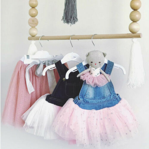 Princess Dresses Sleeveless Vest Dress Sequins Star Print Tutu Tulle Sundress 2-7Y - ebowsos