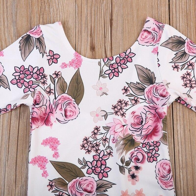 Princess Floral Girls Bodysuit Kids Baby Girls Toddler Clothes Floral Cotton Long Sleeve Jumpsuit  Outfits - ebowsos