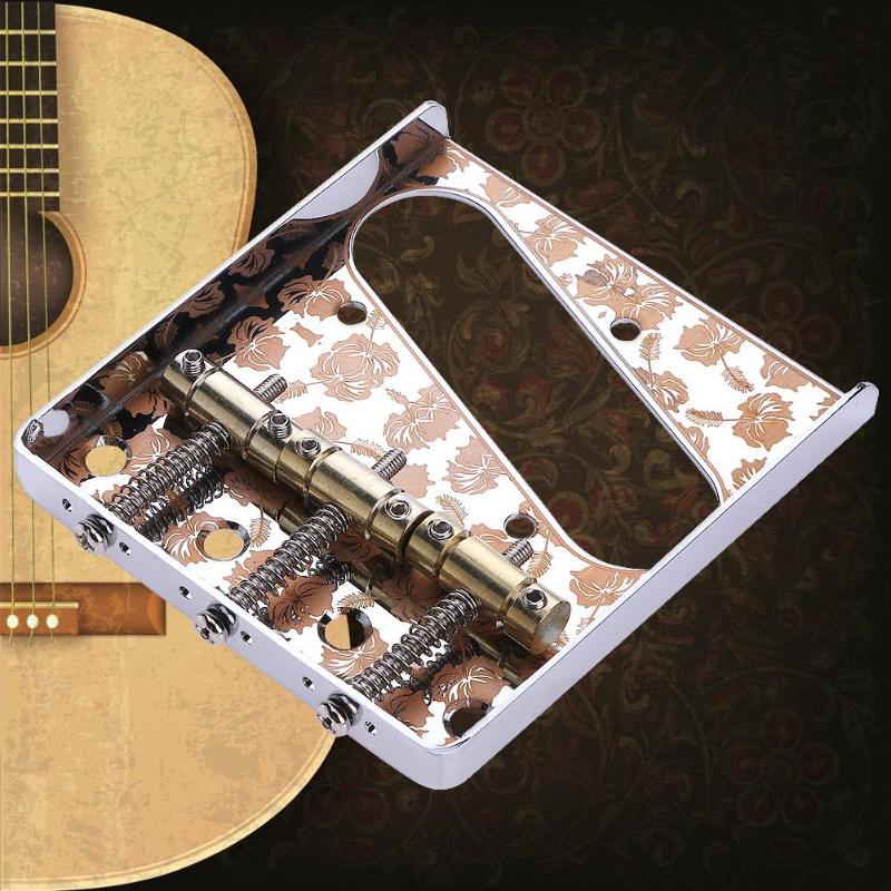 Printed Pattern Guitar Saddles Bridge for Electric Guitars Accessory Silver-ebowsos