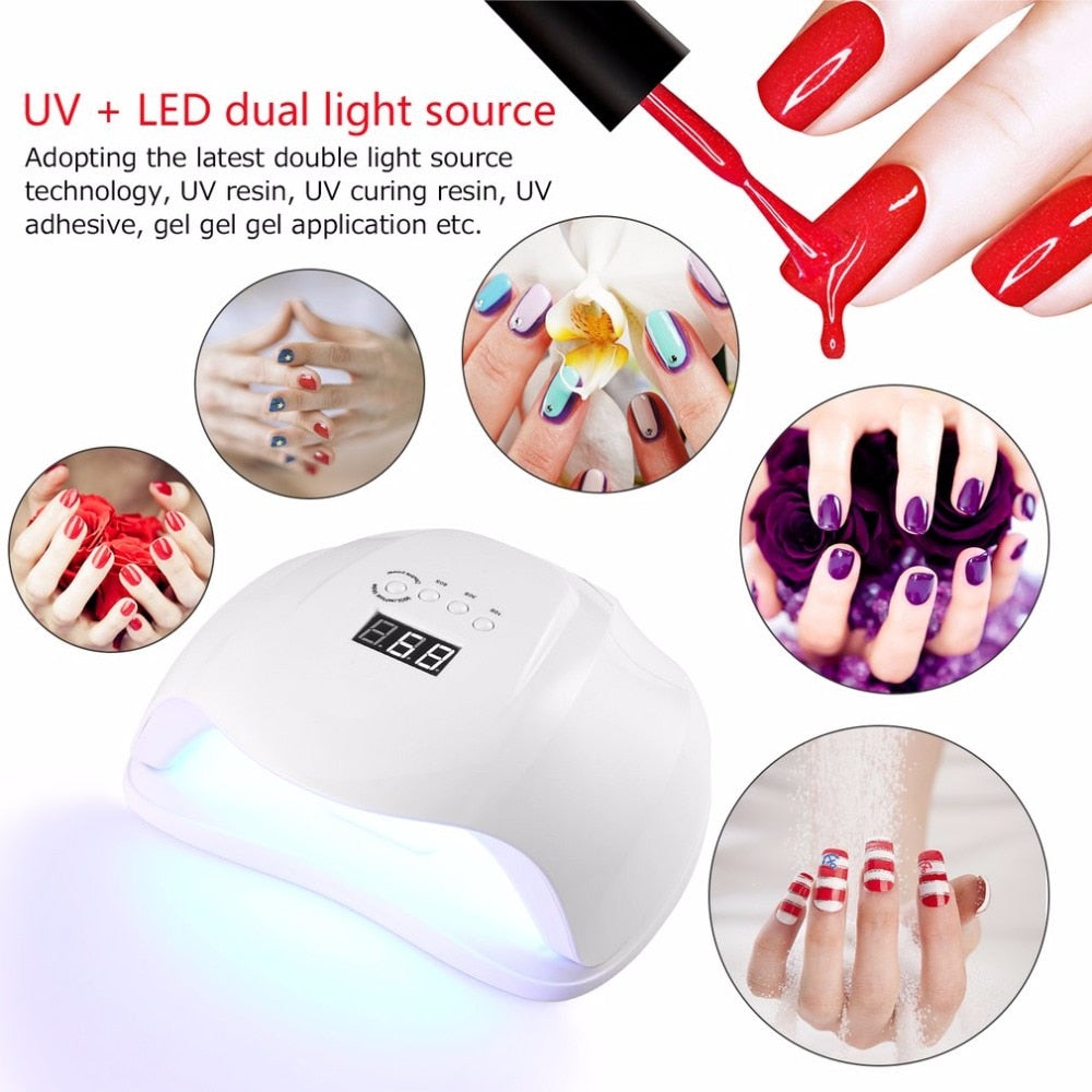 Pro Gel Polish LED Nail Dryer Lamp Motion Infared Sensor 36 LED/UV Curing Lamp with LCD Screen Timer Setting JP US EU UK Plug - ebowsos