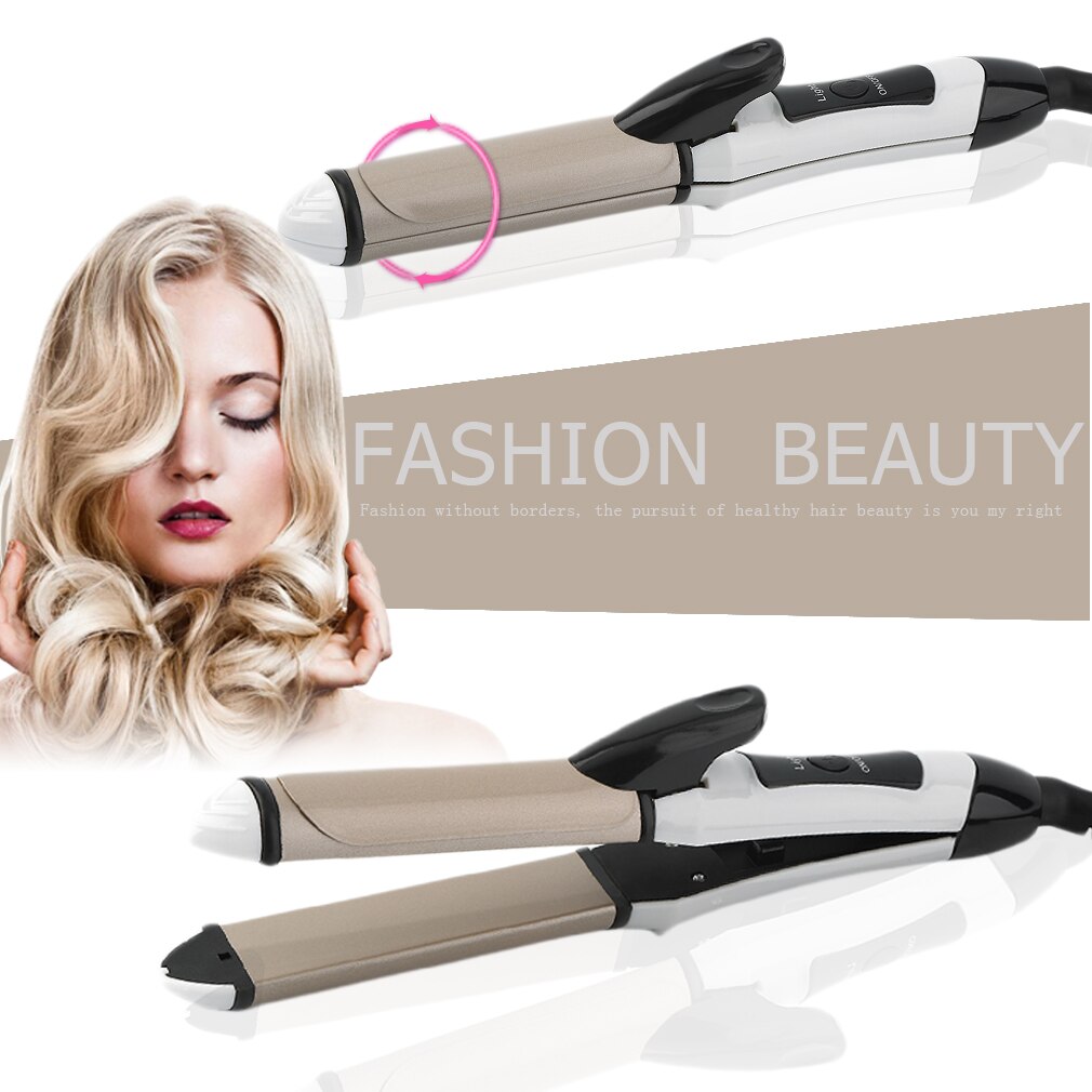 Professional Automatic Wet Dry Dual Use 2 In 1 35w Hair Straightener Curler AC220V/50Hz easy to operate - ebowsos