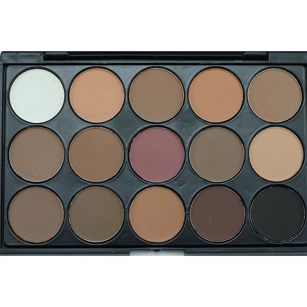 Professional Women Facial Makeup Cosmetic Eyeshadow Palette 15 Colors Smoky Natural Long Lasting Eye shadow Palette Top Quality - ebowsos