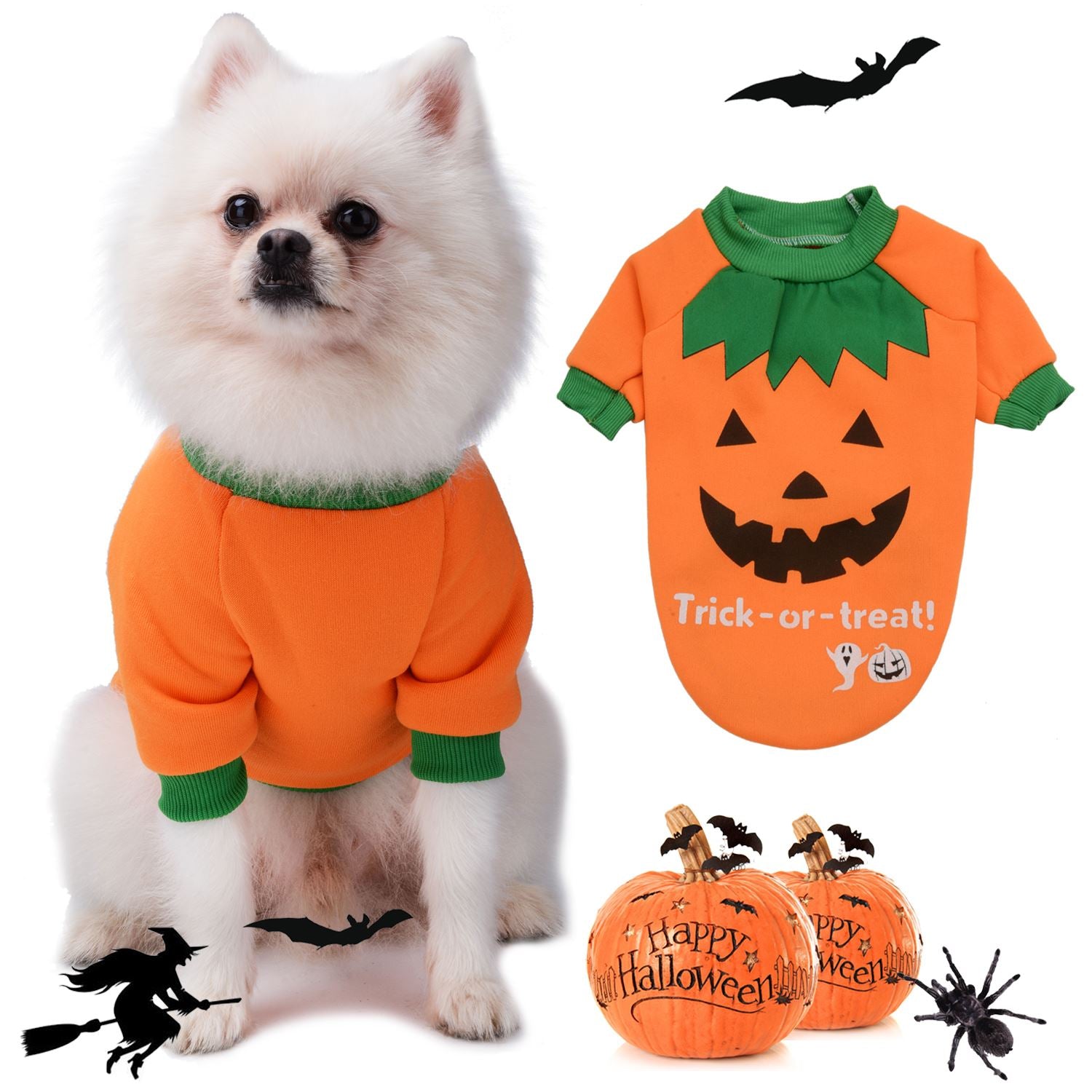 Pure Cotton Pet Costume Novelty Pumpkin Pet Apparel Cat Dog Costume Dog Sweatshirt For Halloween Party Cosplay Dropshipping-ebowsos