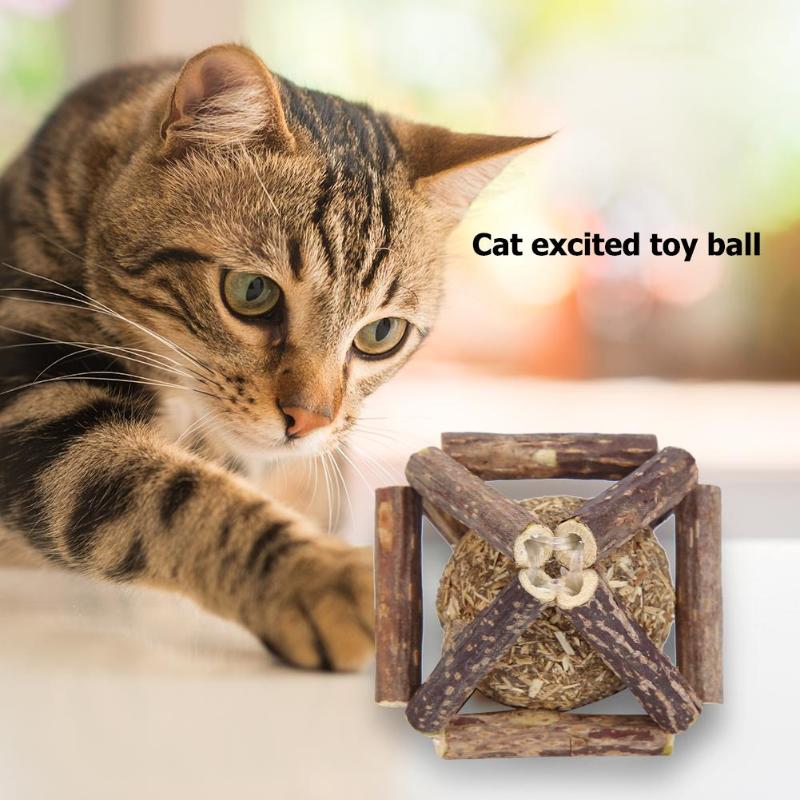 Pure Natural Catnip Pet Cat Ball Toy Cleaning Teeth Molar Cat Snacks Sticks Spherical Design To Attract Your Pets To Play - ebowsos