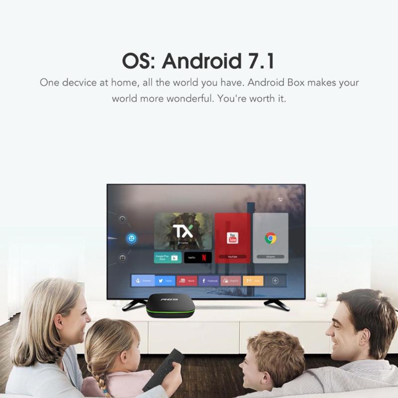 R69 Android 7.1 Smart TV Box Allwinner H3 Quad Core WiFi Set Top Box Media Player with IR Remote Controller TV Box DropShipping - ebowsos