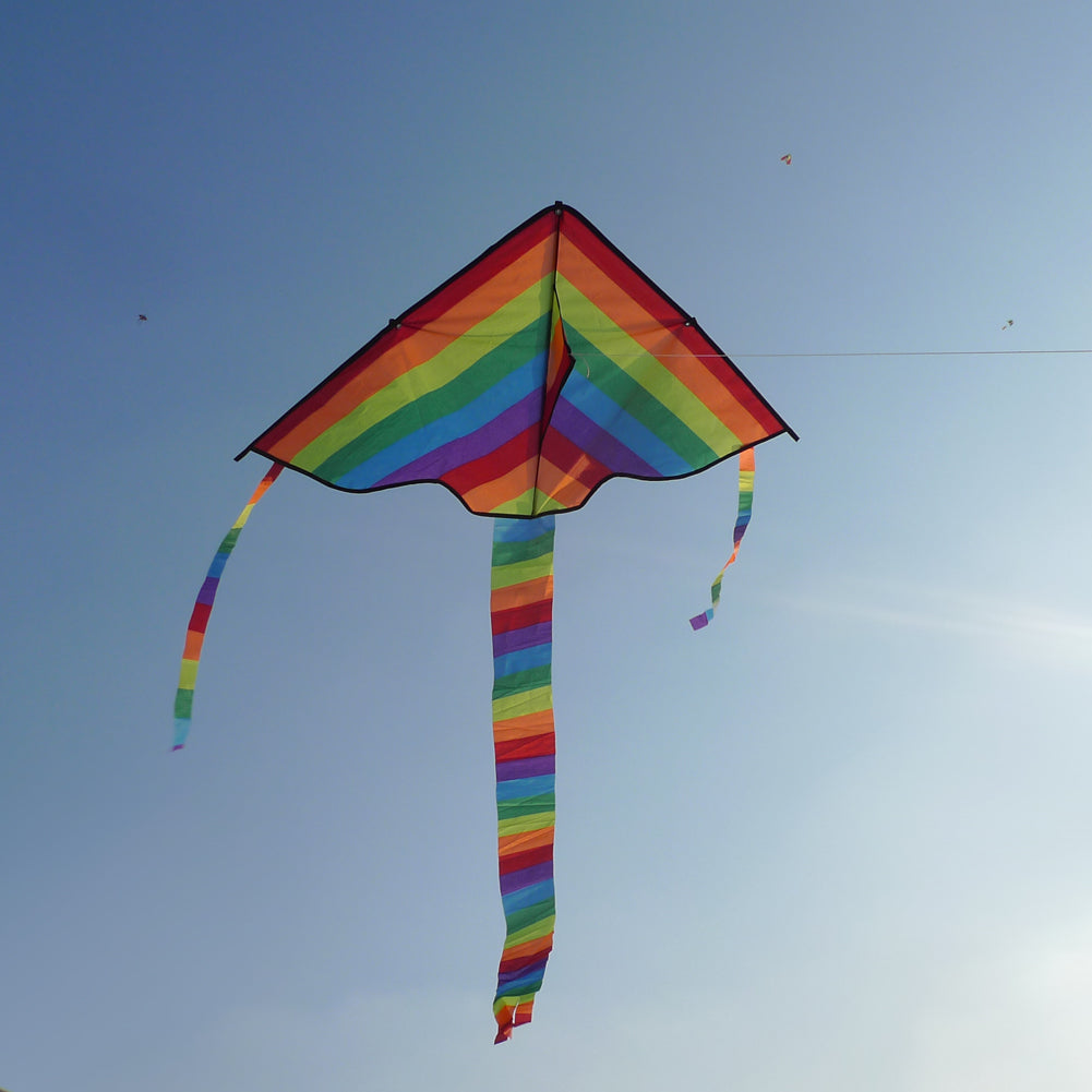 Rainbow Kite Long Tail Nylon Outdoor Baby Toys For Children Kids Kites Stunt Kite Surf without Control Bar and Line Baby Toy-ebowsos