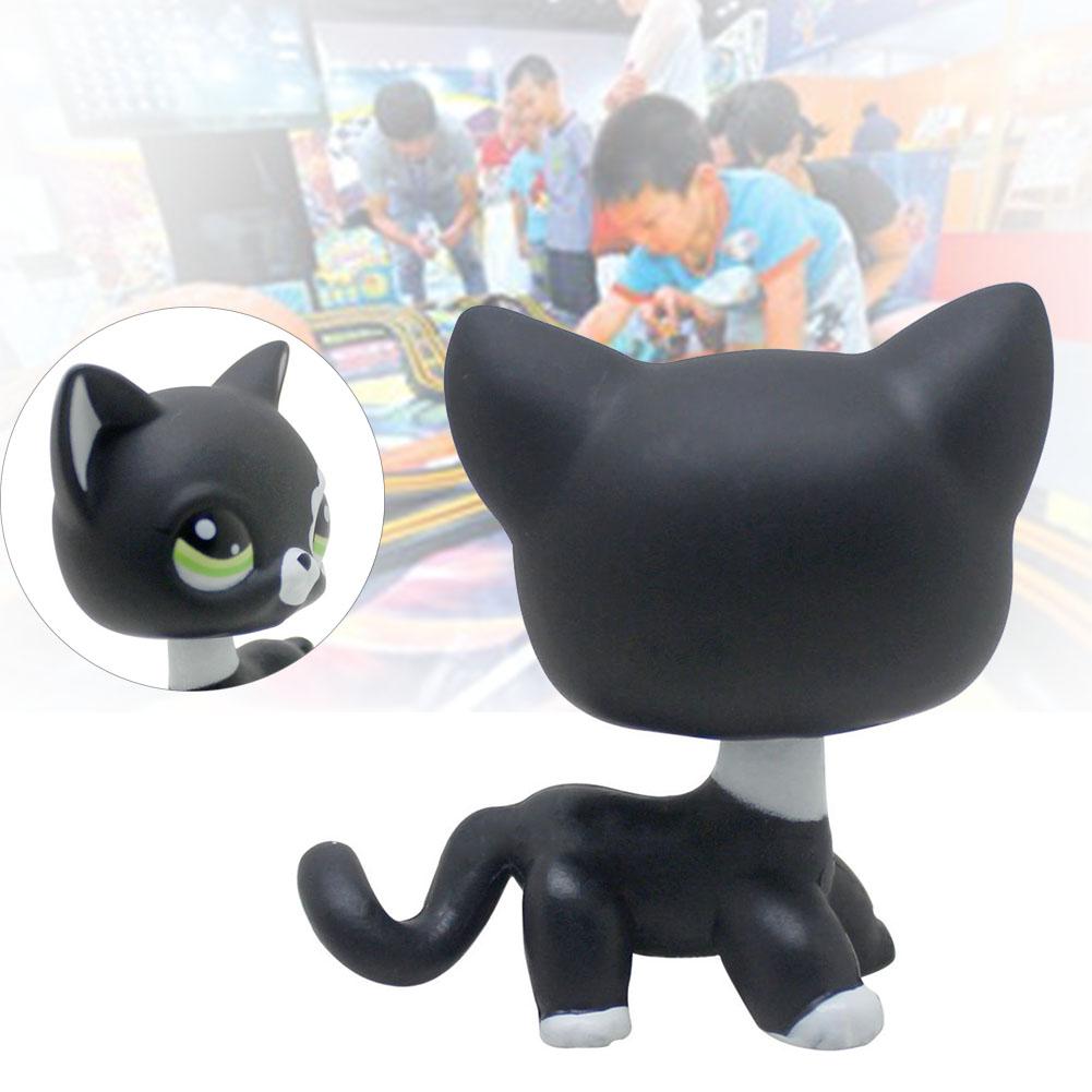 Rare Black Cat Blue Eyes Cute Kitten Littlest Pet Shop Toys Animals For Kids Chikldren Gift-ebowsos