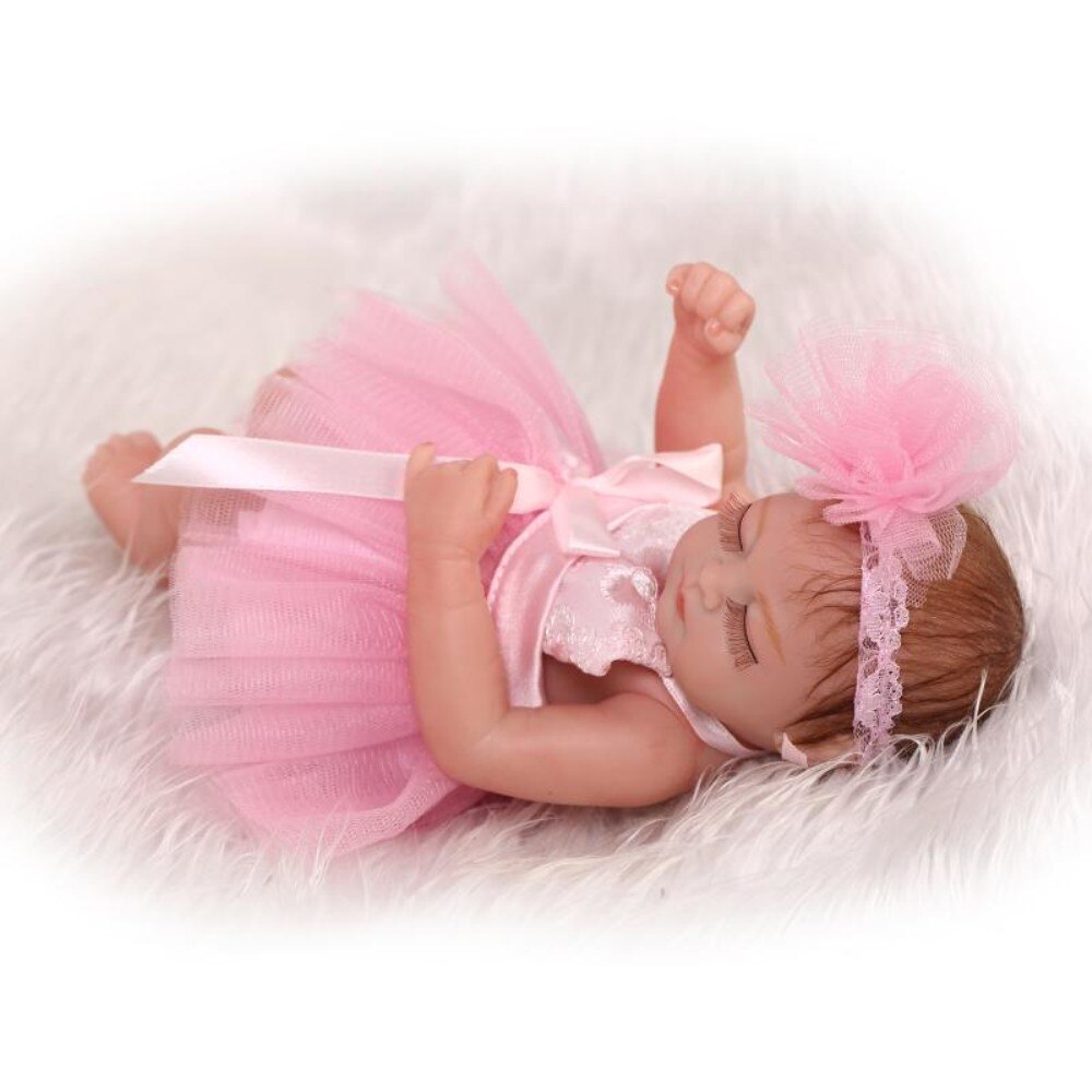 Reborn Baby Doll 10" Preemie Alive Silicone Vinyl Accompanying With Hair Baby Doll Toy Baby Dolls Reborn Baby Dolls-ebowsos