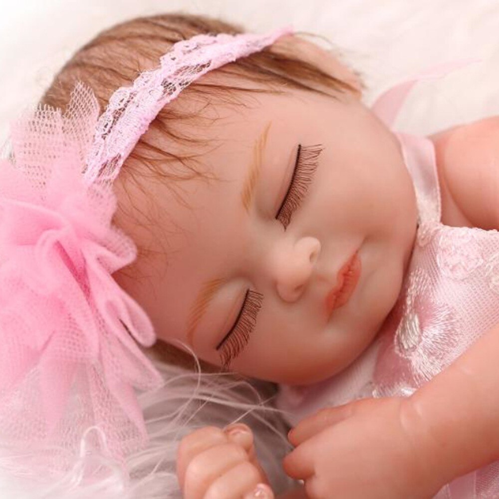 Reborn Baby Doll 10" Preemie Alive Silicone Vinyl Accompanying With Hair Baby Doll Toy Baby Dolls Reborn Baby Dolls-ebowsos