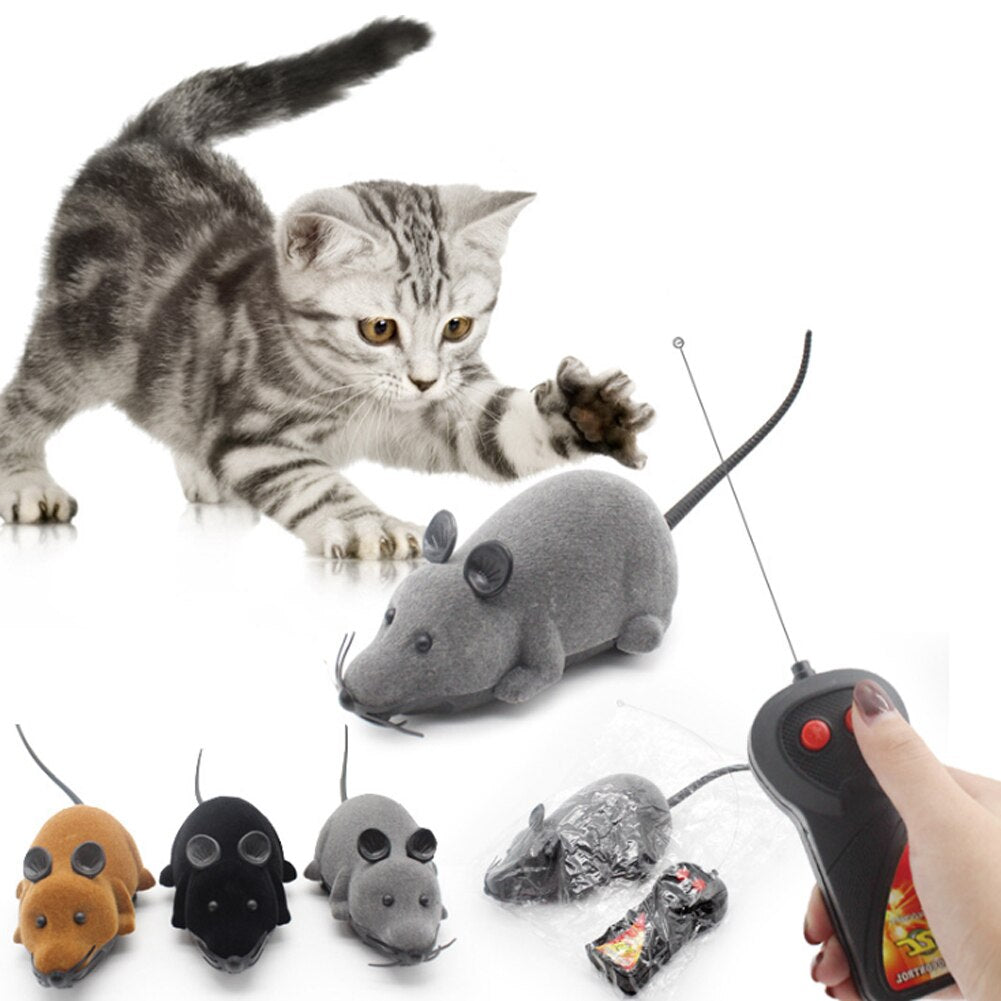 Remote Control Cat Kitten Pet Play Toy Cute Mouse Funny Rat Playing Toys Toy For Cats Dogs Remote Control Rat Funny Toy-ebowsos