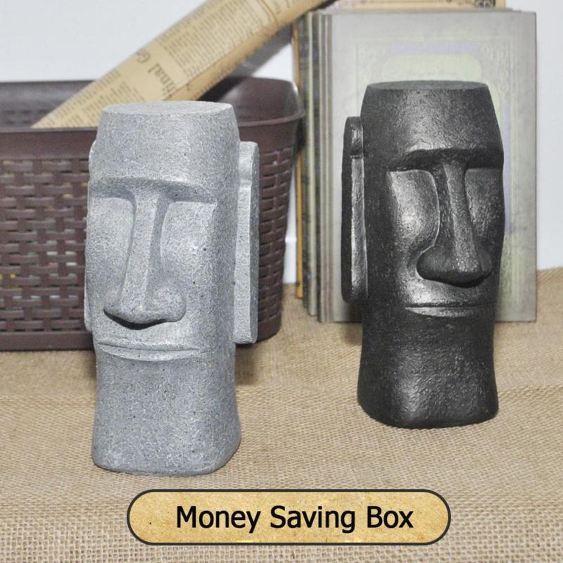 Resin Statue Stone Money Saving Box Creative Piggy Bank Coins Storage Box - ebowsos