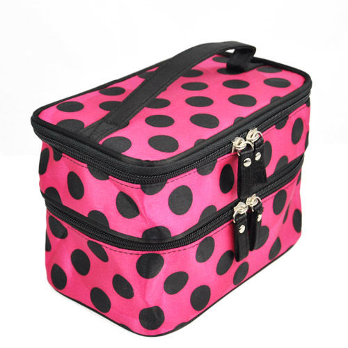 Retro Dot Beauty Case Makeup Large Cosmetic Set Toiletry Bag Womens - ebowsos