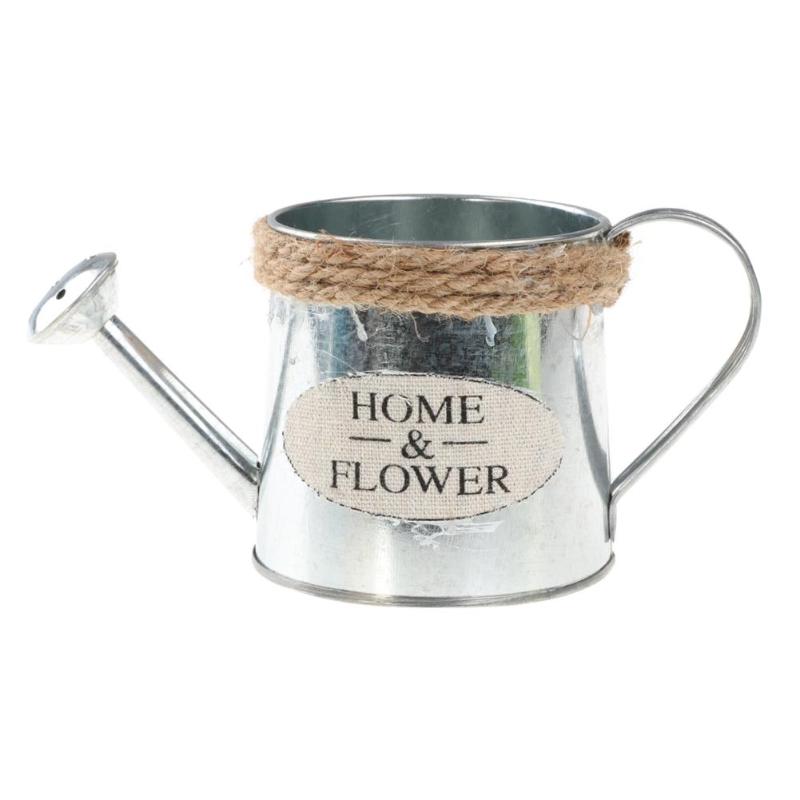 Retro Iron Flower Pot Bonsai Bucket Potted Plant Holder Flower Vase Decor - ebowsos