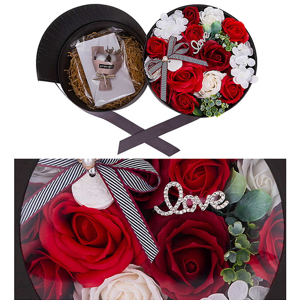 Round Double Window Gift Box Christmas Gift Soap Flower Valentine'S Day Mother's Day Gift Birthday Creative Matching Card-ebowsos