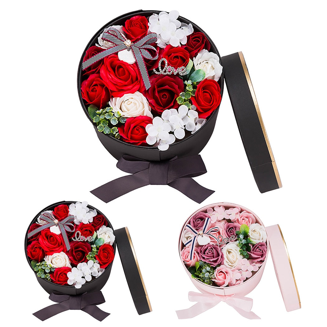 Round Double Window Gift Box Christmas Gift Soap Flower Valentine'S Day Mother's Day Gift Birthday Creative Matching Card-ebowsos