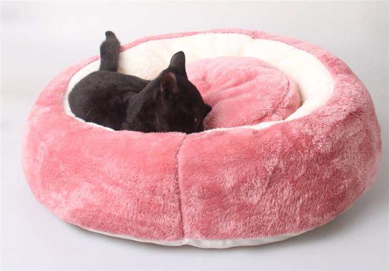 Round Pet Dog Cat Bed Nest Cat Egg Tart Shaped House Winter Warming Dog Bed Pads Anti Skid Super Soft Plush Cat Mats-ebowsos