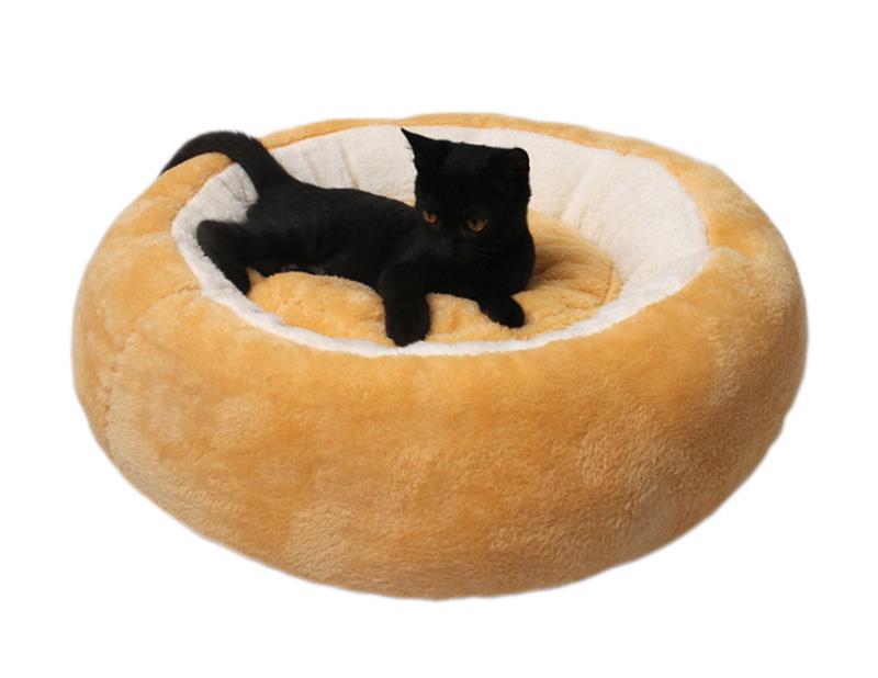 Round Pet Dog Cat Bed Nest Cat Egg Tart Shaped House Winter Warming Dog Bed Pads Anti Skid Super Soft Plush Cat Mats-ebowsos