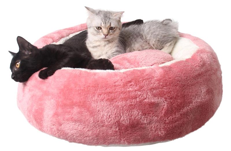 Round Pet Dog Cat Bed Nest Cat Egg Tart Shaped House Winter Warming Dog Bed Pads Anti Skid Super Soft Plush Cat Mats-ebowsos