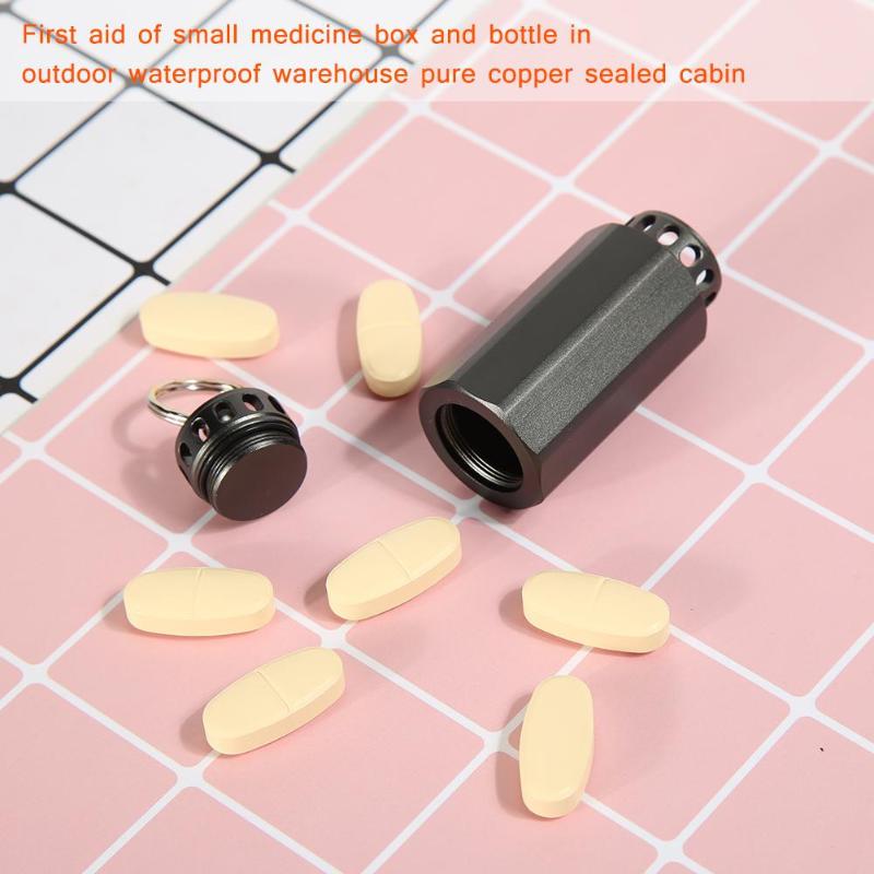 S/L Outdoor Medicine Bottle Aluminum Alloy Lantern Shape Sealing Warehouse Waterproof Aluminum Pill Box Outdoor Tools-ebowsos