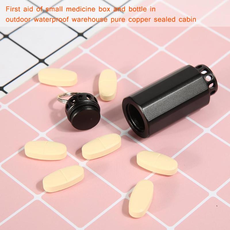 S/L Outdoor Medicine Bottle Aluminum Alloy Lantern Shape Sealing Warehouse Waterproof Aluminum Pill Box Outdoor Tools-ebowsos