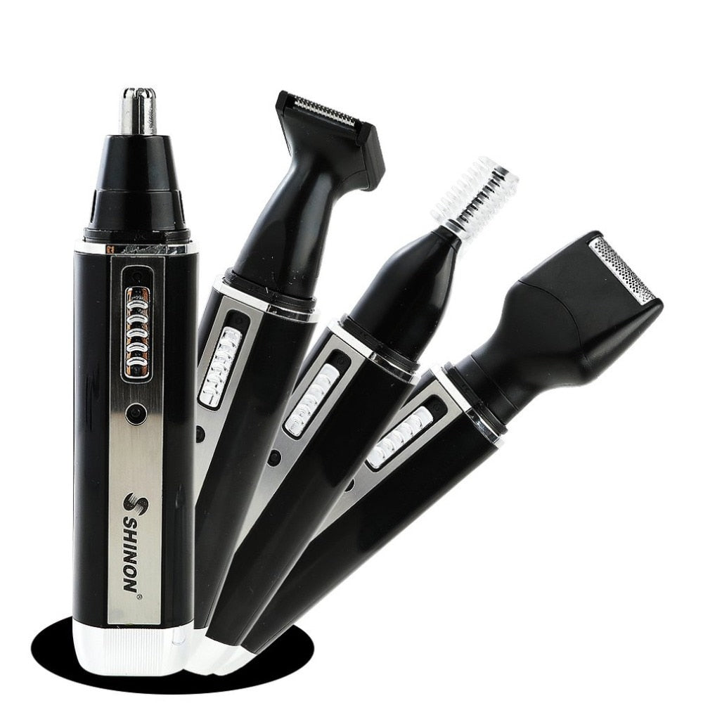 SH-2051 Multifunction 4 In 1 Electric Men Ear Nose Trimmer Rechargeable Portable Hair Clipper Shaver Beard Eyebrow Trimmer - ebowsos