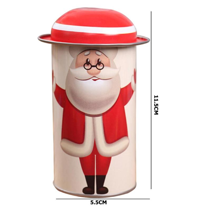 Santa Claus Snowman Candy Cans Iron Boxes Kids Wear Resistance and Durability High-capacity Gift Christmas Party Supplies - ebowsos