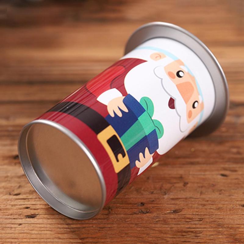 Santa Claus Snowman Candy Cans Iron Boxes Kids Wear Resistance and Durability High-capacity Gift Christmas Party Supplies - ebowsos